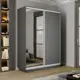 Шкаф-купе Мебельная Компания Е1 2 дверный 240x160x60 см зеркало 7 полок ЛДСП цвет серый