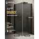 Душевой уголок Doccia GLASS90ypt/GRMT/6BL угол 90x90см черный профиль эффект стекла матовый