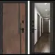 Входная дверь Labirintdoors Кармина левый 205x96см цвет орех американский с патиной/венге с зеркалом ФЛЗ-1