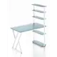 Стол Solarius loft с 5 полками столешница 40 мм 80x145x130 см белые металлические Z-образные ножки сосна цвет голубой