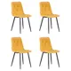 Комплект кухонных стульев 4 шт Dobrin Chilly rombo a006 46x46x55 см велюр цвет горчичный/черный