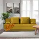 Диван раскладной Cityhd Прямой диван 190x73x73 см велюр цвет горчичный
