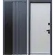 Входная дверь Lex Гранд правый 205x96см цвет муар серый с черным/шагрень белая