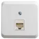 Розетка компьютерная накладная Systeme electric Этюд KOMA-001B RJ45 цвет белый
