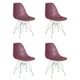 Комплект кухонных стульев 4 шт Dobrin Dsr lmzl-pp638a 46x46x53.5 см пластик цвет бордовый ножки хром