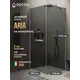 Душевой уголок Doccia GLASS90ypl/GR/5CHMT угол 90x90см хромированный профиль эффект стекла прозрачный
