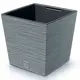 Кашпо Furu square low Prosperplast d29 см 29 см 19 л полипропилен серый/серебристый без автополива