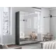 Шкаф-купе Мебельная компания е1 500460 230x140х57 см 8 полок лдсп цвет серый диамант