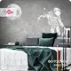 Фотообои флизелиновые Barton Wall 3D Лофт Космонавт на скейте M08105-G, 500x270 см