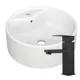 Раковина накладная Bauedge BAU Element BH1220 40 см со смесителем цвет белый/черный матовый
