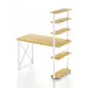 Стол Solarius loft с 5 полками столешница без шлифовки и покрытия 60x145x140 см белые металлические крестообразные ножки сосна цвет некрашеный