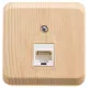 Розетка компьютерная накладная Systeme electric Этюд KOMA-001D RJ45 цвет сосна