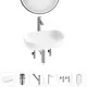 Раковина для ванной накладная Lavinia Boho Bathroom Sink 20217539R с донным клапаном, сифоном, смесителем, вентилями и зеркалом