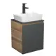 Тумба Bauedge Bau Dream Blackwood 50 графит раковина Cerama 48x37 белая смеситель Hotel Black черный