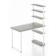 Стол Solarius loft 5 полок столешница 40 мм 60x145x90 см белые металлические ножки сосна цвет платиновый