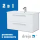 Тумба под раковину подвесная Dreja 77-0105W-com 96см цвет белый, с раковиной