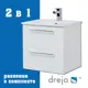 Тумба под раковину подвесная Dreja 77-0101W-com 57.5см цвет белый, с раковиной