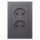 Розетка двойная встраиваемая Systeme electric AtlasDesign ATN001420 цвет базальт