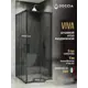 Душевой уголок Doccia GLASS90y/GRMT/6BL угол 90x90см черный профиль эффект стекла матовый