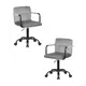 Комплект офисных кресел 2 шт Dobrin Terry Black 58x95x58 см велюр цвет серый