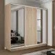 Шкаф-купе Мебельная Компания Е1 3 дверный 240x240x60 см зеркало 9 полок ЛДСП цвет дуб сонома