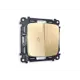 Выключатель проходной встраиваемый Ambrella volt Omega MO604030 2 клавиши с подсветкой 3200K цвет шампань