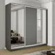 Шкаф-купе Мебельная Компания Е1 3 дверный 220x210x45 см зеркало 9 полок ЛДСП цвет серый 45emt2_210_dm