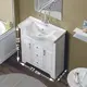 Тумба под раковину в ванную напольная 1Marka Прованс New 80 цвет белый глянец