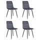 Комплект кухонных стульев 4 шт Dobrin Chilly a 005 46x46x55 см велюр цвет серо-голубой ножки черные