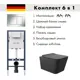 Инсталляция AM.PM I012709.0251 PrimeFit с клавишей слива PrimeFit S гл/хром унитаз 52x37 Soft-Close матовый черный квадрат