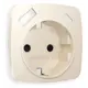 Накладка для розетки с заземлением и со шторками 2USB A+C Ambrella volt Omega OP3100 цвет бежевый глянец