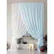 Тюль Helga Базовая коллекция HH207251-280 на шторной ленте 280x300 см цвет белый, синий, голубой
