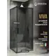 Душевой уголок Doccia GLASS100y/GRMT/6BL угол 100x100см черный профиль эффект стекла матовый