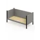 Кровать Solarius Тахта сплошное основание 100 x 101 x 210 см дерево цвет светло-серый;черный оникс