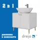 Тумба под раковину подвесная Dreja 99-2001-com 60см цвет белый, с раковиной