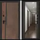 Входная дверь Labirintdoors Кармина правый 205x88см цвет орех американский с патиной/венге с зеркалом ФЛЗ-1