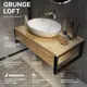 Тумба под раковину подвесная в ванную 1Marka GRUNGE LOFT 90 см цвет дуб Вотан
