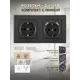 Розетка двойная с USB встраиваемая с рамкой Arte milano SET06-2-47-1-40-1.black с заземлением и шторками цвет черный