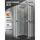 Душевой уголок Belgranio Alto BR0000054225 1/4 круга 100x100см черный профиль эффект стекла прозрачный