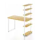 Стол Solarius loft 5 полок столешница лакированная 40 мм 80x145x90 см белые металлические ножки сосна цвет бежевый