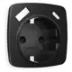 Накладка для розетки с заземлением и со шторками 2USB A+С Ambrella volt Omega OP8100 цвет черный матовый