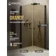 Душевой уголок Doccia GLASS80ypt/BR/6BL угол 80x80см черный профиль эффект стекла прозрачный