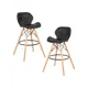 Комплект барных стульев 2 шт Dobrin Butterfly 54x98x54 см цвет черный