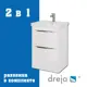 Тумба под раковину подвесная Dreja 99-9300-com 57см цвет белый, с раковиной