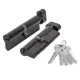 Цилиндровый механизм Fuaro (200 ZM/110) 2000ZM Knob 110 (45+10+55) BL-24 черный 5Key с вертушкой