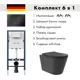 Инсталляция AM.PM I012709.0238 PrimeFit с клавишей слива PrimeFit S матовый черный унитаз Long 52x36.5 Vortex Soft-Close матовый черный конус