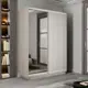 Шкаф-купе с зеркалом МК Е1-Юг Экспресс 240x120x60 см 7 полок ДСП цвет ясень шимо светлый