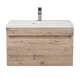 Тумба с раковиной для ванной подвесная Uperwood Eva 57x47.5x35.4 см Крафт Табачный, выдвижной ящик