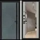 Входная дверь Labirintdoors Кредор левый 205x96см цвет серо-зеленый с патиной/грей софт с зеркалом ФЛЗ-1