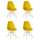 Комплект кухонных стульев 4 шт Dobrin Dsr lmzl-pp638a 46x46x53.5 см пластик цвет желтый ножки золотые